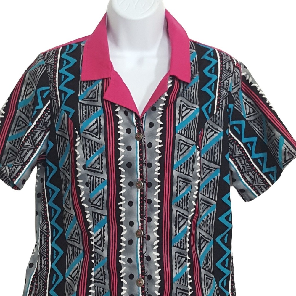 Vintage Ozark Mountain Western Crop Top Womens M Pink Black Rodeo Rockabilly